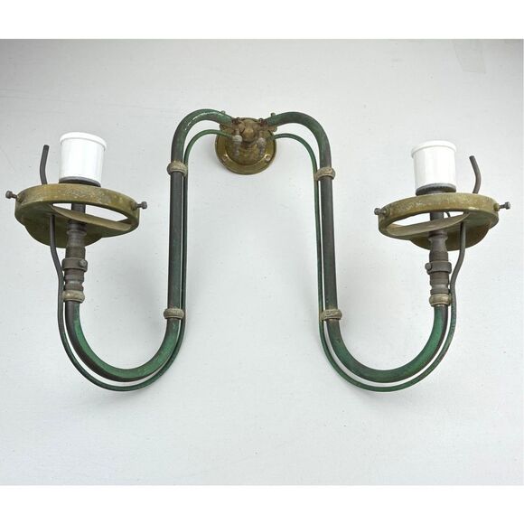 Antique Sugg Gas Lighting Copper Double Arm Wall Sconce Victorian Era London - Picture 7 of 15